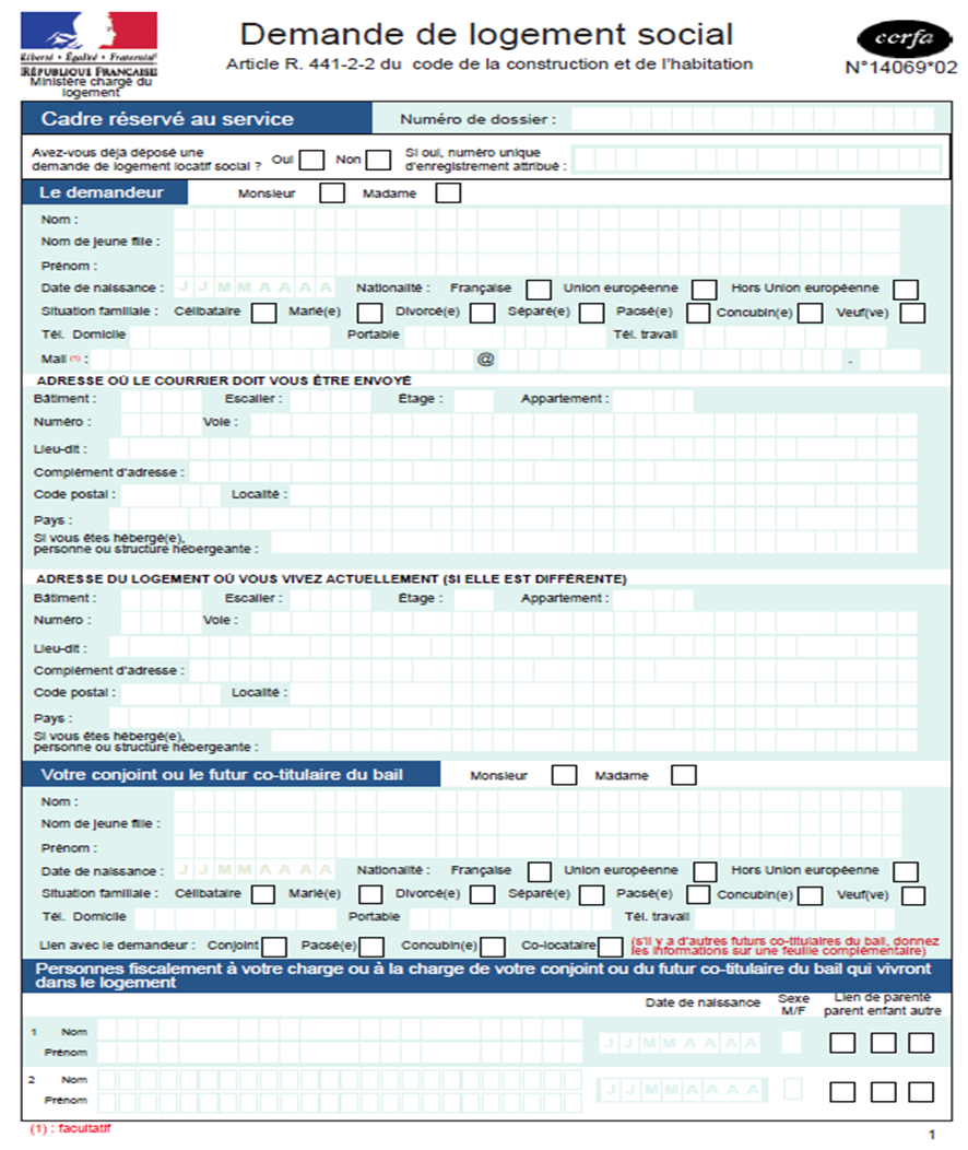 modele attestation 1 logement